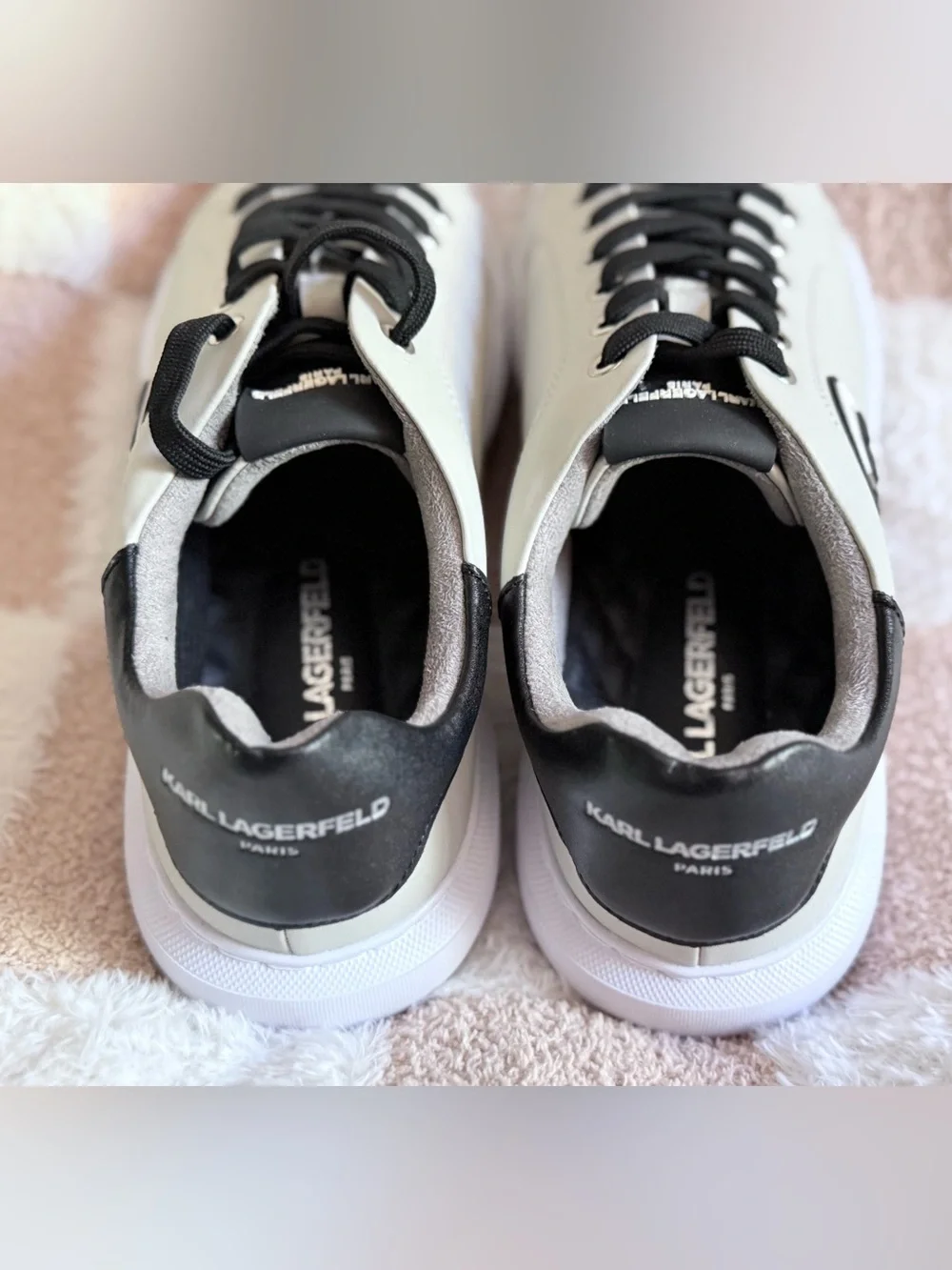 Karl Lagerfeld Paris Leather Sneakers | Logo Lace-Up Designer Shoes [NWOT]